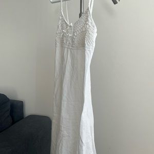 White light cotton summer long dress